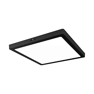 Plafon LED 24w Sobrepor Quadrado Branco Quente - PRETO