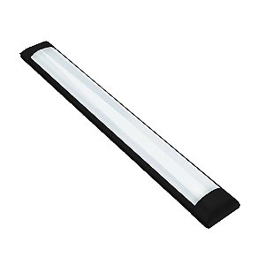 Calha Linear Led 18W Preta 60cm - Branca Fria