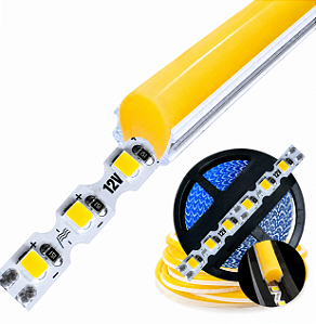 Fita LED Neon Segunda Geração + Silicone Amarela/ METRO