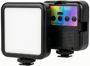 Iluminador LED RGB para Foto e Vídeo 7W Recarregável Tomate MLG-106