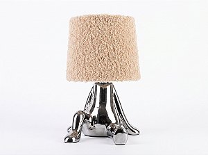 Abajur de Mesa Decorativo Personaggio Cromado E14 Bivolt Embuled