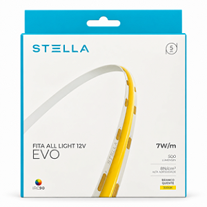 Fita LED Stella All Light EVO 12V 7W/m 3000K Branco Quente 5 Metros