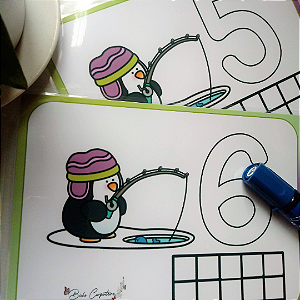 NÚMERO X QUANTIDADE DE 1 A 10 - PRANCHAS COM ATIVIDADES PINGUIM