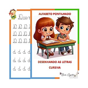 Alfabeto Pontilhado Cursiva 6 a 8 anos | Coordenação Motora e Escrita