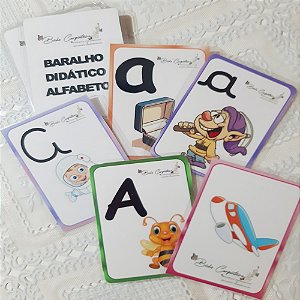 Baralho Alfabeto Móvel Plastificado - Letras Cursiva e Bastão