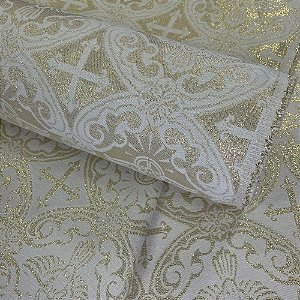 Jacquard lurex liturgico dourado