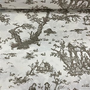 Jacquard camponesa francesa bege