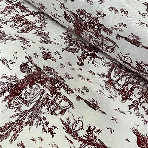 Jacquard camponesa francesa vermelho