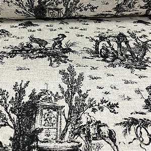 Linho camponesa francesa preto