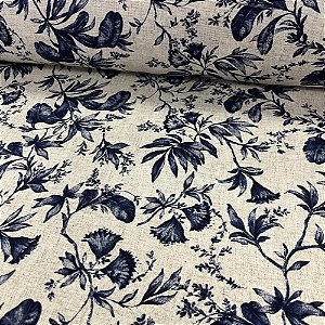Linho Floral Azul