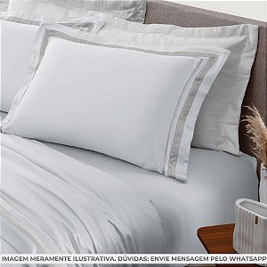 Jogo de Cama 300 fios bambu King branco/bege