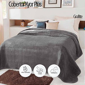 Cobertor Raschel Casal Kyor Plus Unicolor Grafite