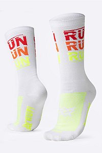 Meia Antibolha Hupi Run Run Run Branca