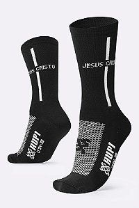 Meia Antibolha Hupi Jesus Cristo preta