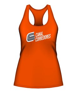 Camiseta Regata Feminina Laranja Canal Corredores