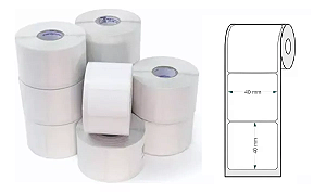 10 Rolos 35m C/ 815 Etiquetas Cada 40x40 Papel Couchê