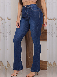 Calça Jeans Feminina Branca Flare sem transparência - Atacado Moda