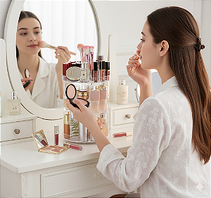 Organizador Giratório Acrílico 360° para Maquiagem