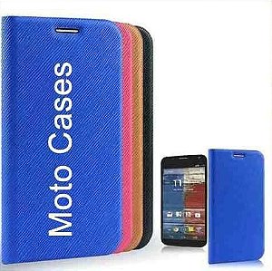 Flip Cover Couro Moto X Phone Xt1058 + Película Grátis