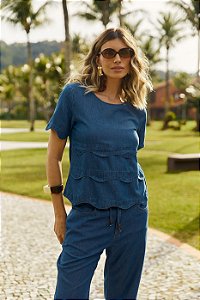 BLUSA CAMADAS DENIM