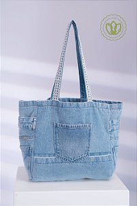 Bolsa Shopper Denim Claro Pocket (Upcycling)