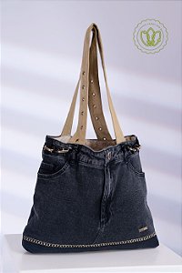 Bolsa Tote Cós & Corrente Areia (Upcycling)