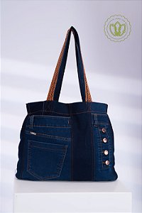 Bolsa Tote Denim Botões Cobre (Upcycling)