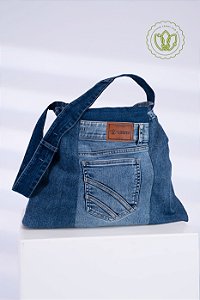 Bolsa Hobo Patch Pocket Indigo (Upcycling)