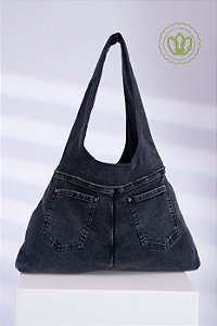 Bolsa Hobo Grafite Duplo Bolso (Upcycling)
