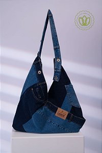 Bolsa Hobo Triângulo Patch Botões (Upcycling)