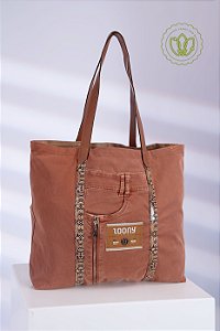Bolsa Tote Terra Cobre com Faixa Python (Upcycling)