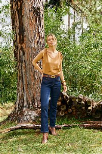 CIGARRETE RETA BOLSO BORDADO