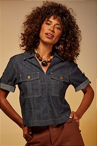 CAMISA CROPPED DENIM
