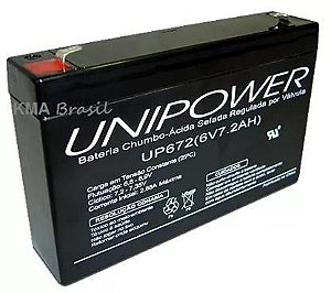Bateria Selada 6v 7,2ah Unipower Up672