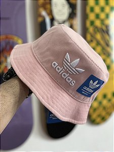 Bucket Hat Adidas Classics 3 Stripes Rose & White