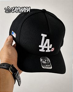 Cap 47 Brand Los Angeles Dodgers MVP Black Snapback Aba Curva