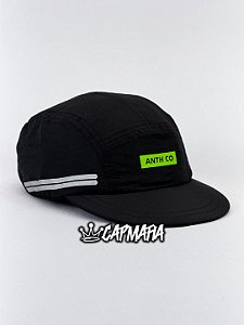 Cap Anth Co Sawe Black & Green Five Panel Aba Curta