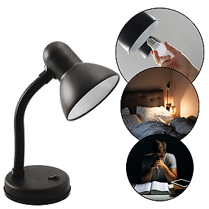 Luminária de Mesa Flexível Articulada LED Estudo Leitura