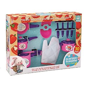 Kit Jogo de Cozinha com Cortina 10 peças Oxford Moranguinho