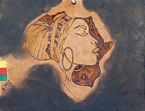 Xilogravura África Mulher - Kennedy Maciel