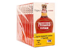 Charuto Phillies Titan Cognac Pacote C/10 Petacas