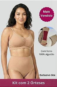 KIT 2 CALCINHAS ÓRTESE TÁBATA Pós- Parto EXTRA ALTA- MÉDIA COMPRESSÃO- BEGE*