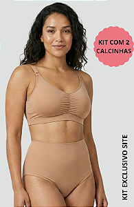 KIT 2 CALCINHAS ÓRTESE TÁBATA Pós- Parto EXTRA ALTA- MÉDIA COMPRESSÃO- BEGE*