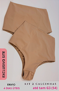 KIT 2 CALCINHAS ÓRTESE TÁBATA Pós- Parto EXTRA ALTA- MÉDIA COMPRESSÃO- BEGE*