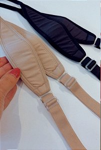 1 par de alças ALMOFADADAS para sutiãs- Bege ou Preto