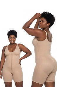 Body Modelador DANI- ABERTURA FRONTAL Pós -Cirúrgico de Bermuda Média COMPRESSÃO