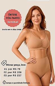 Calcinha Órtese Tábata Pós-Parto -Bege -Média Compressão