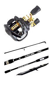 Kit Tamba Carretilha Krait Bg Black + Vara Albacora C 2,40
