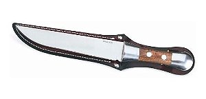 Faca Bianchi Churrasco Alumínio/Madeira Redondo 8" Com Bainha