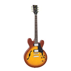 Guitarra Vintage semi-acústica VSA500HB Reissued Honeyburst